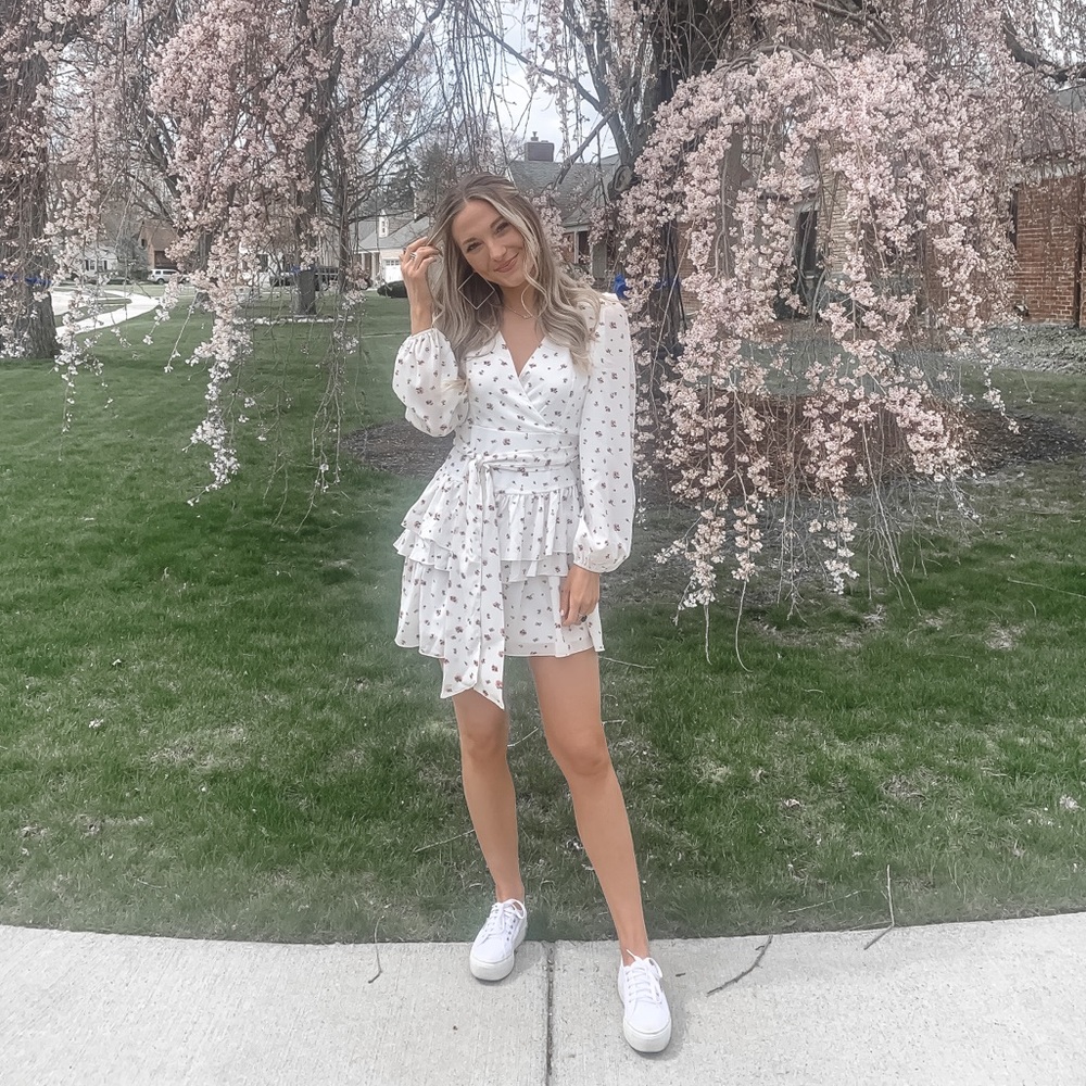 floral ruffle dress